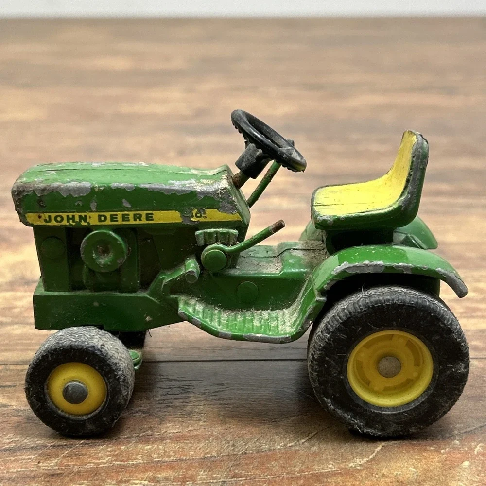 Vintage 1960's 70's Ertl John Deere 140 Lawn Garden Tractor W/ Dump Cart 1:16